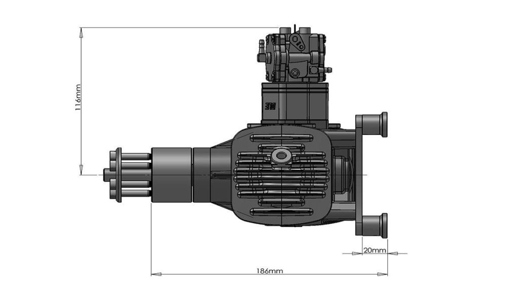 DLE 120CC TWIN UAV ENGINE With 14V 80W/180W Alternator – Mugin UAV